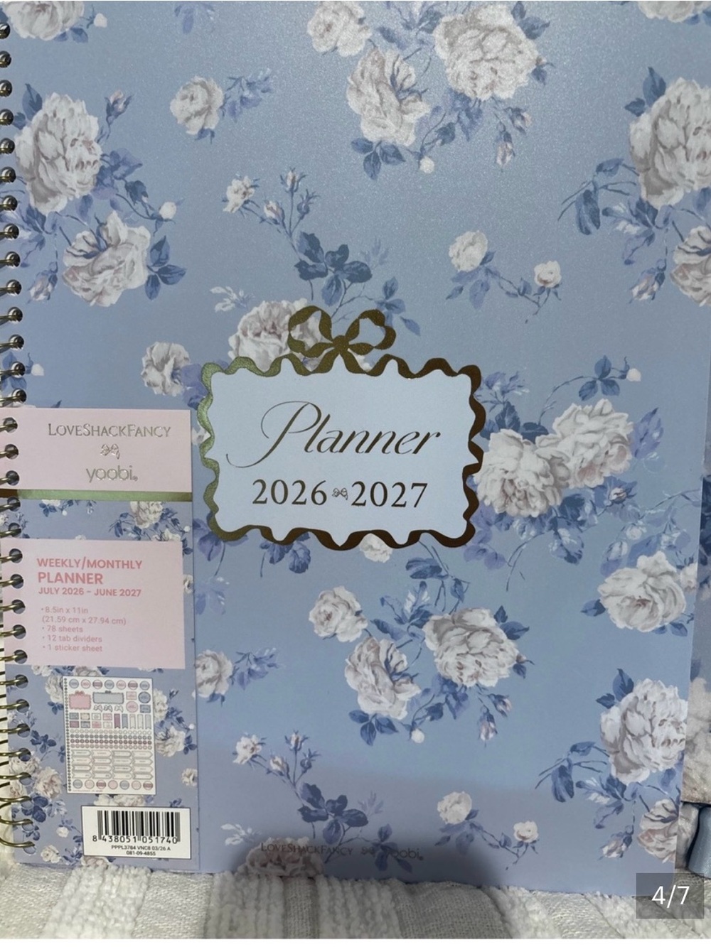 Rare and sold out LoveShackFancy Light Blue Floral Planner 2026–2027 Send Offers